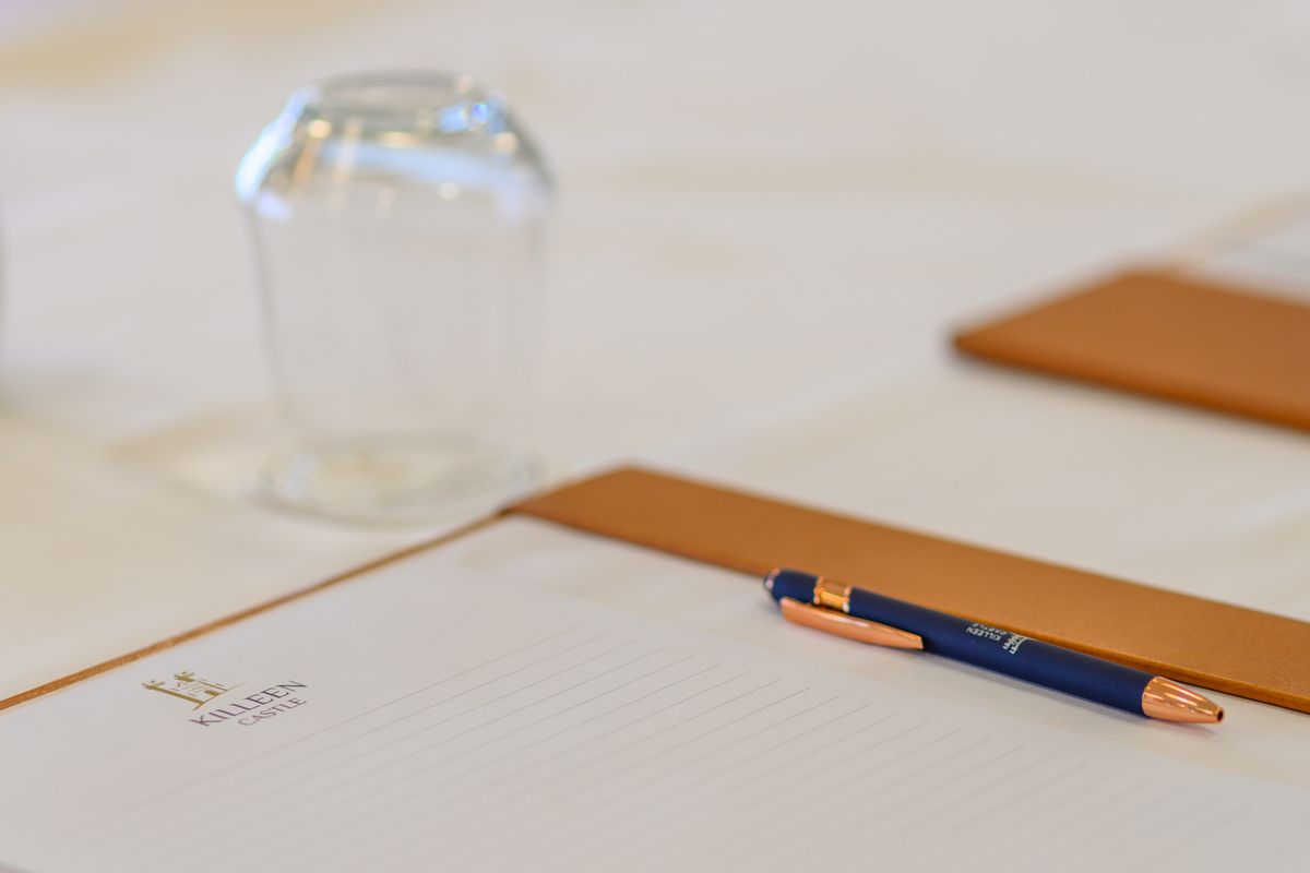 Killeen Castle Notepad and Pen in Co Meath Meeting and Events
